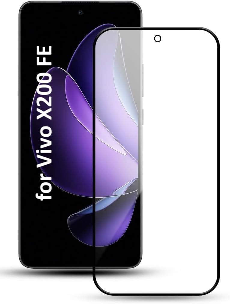 QsmQam Military-Grade Tempered Glass Compatible with Vivo X200 FE with Anti-Burst 9H Hardness Edge-to-Edge Coverage Screen Guard QsmQam Military-Grade Tempered Glass Compatible with Vivo X200 FE with Anti-Burst 9H Hardness Edge-to-Edge Coverage Screen Gu