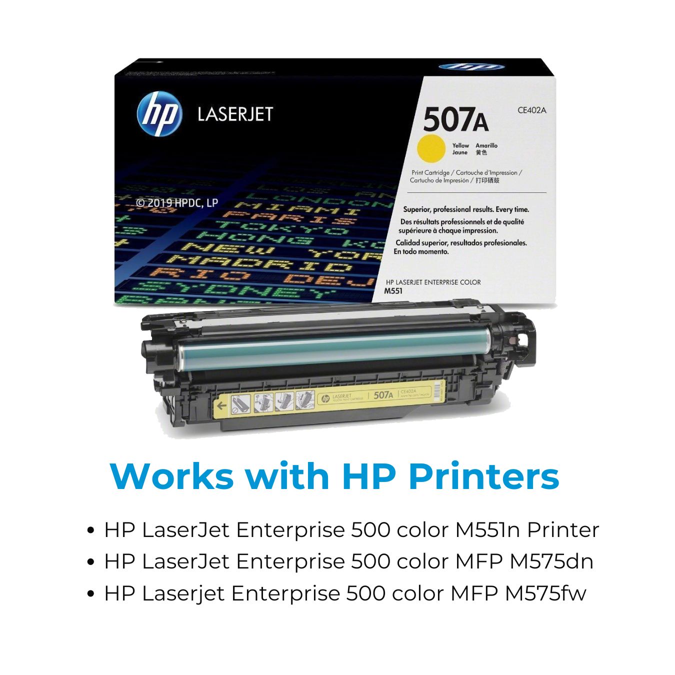 HP 507A Yellow Original LaserJet Toner Cartridge (CE402A)