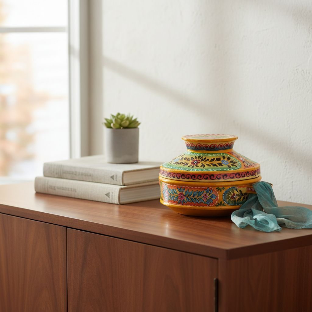 Handmade Painted Metal Storage Box Home Decors Art