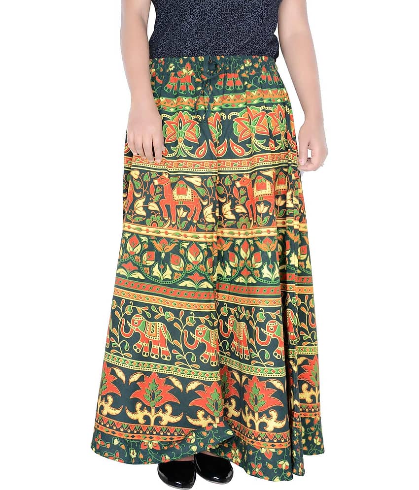 Sttoffa Cotton Wrap Skirt - Green
