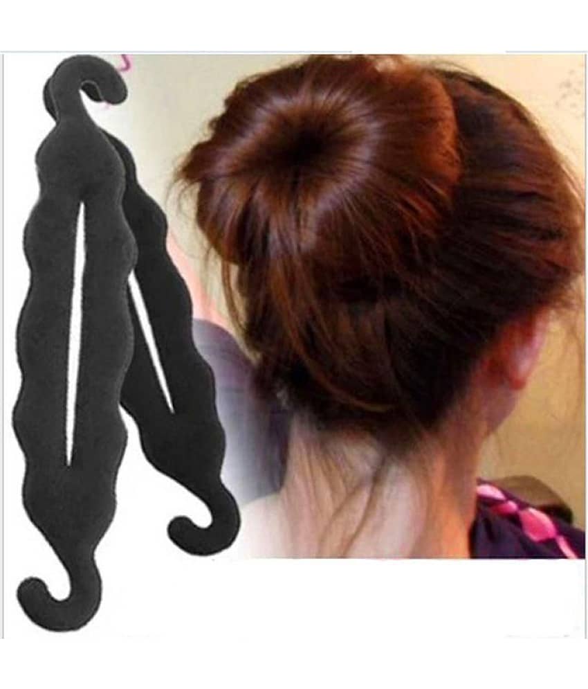 FOK 1 pc Hair Sponge Styling Tool Clip In Hair Extension BLACK