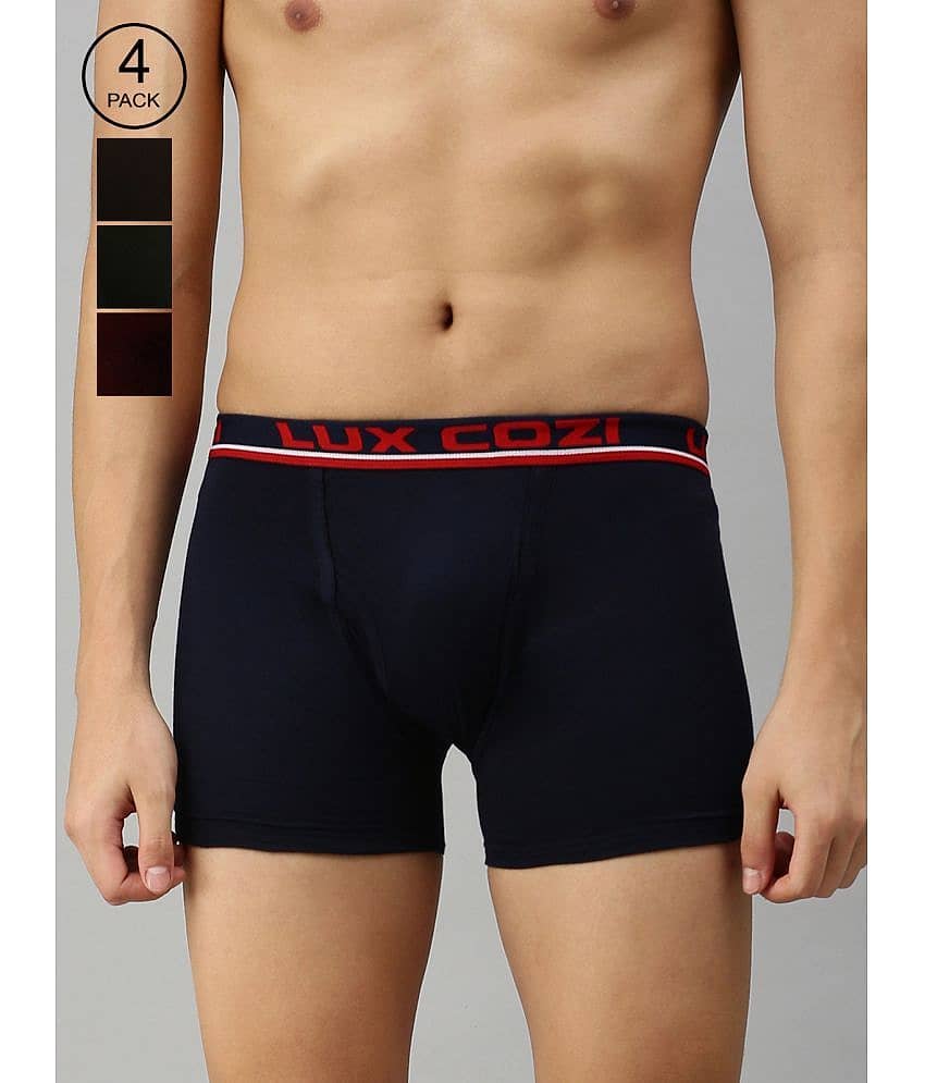 Pack of 4 Lux Cozi - Multicolor Cotton Blend Men's Trunks