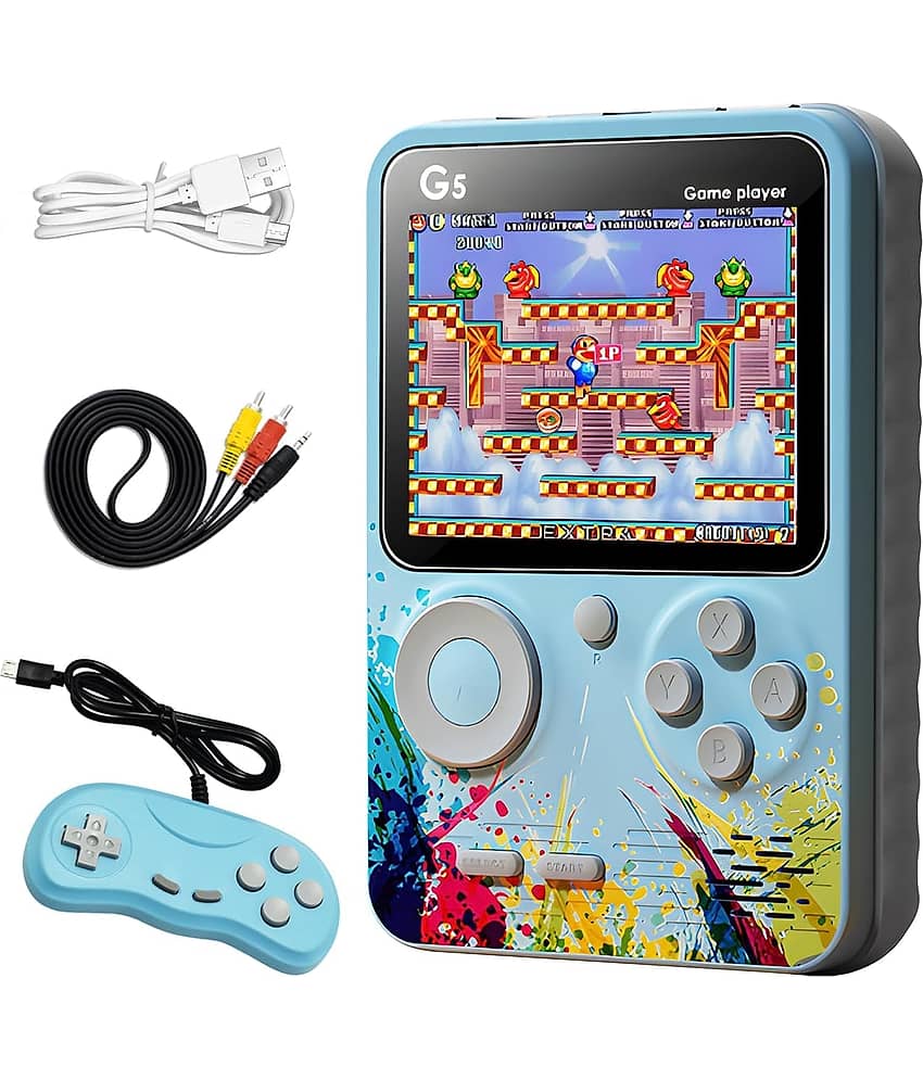 G5 Video Game for Kids, 500 in 1 Retro Game Box with 2 Player Gamepad, Handheld Classical Game Box Can Play On TV, 500 Games Like Contra, Tank, Bomber Man Etc. (MultiColour)