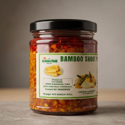 Bamboo Shoot Pickle - 250 gm - One glass jar