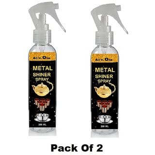 Metal Shiner Spray To Cleen All Stain of Brass Copper and Steel Natural and Safe Kitchen Cleaner  (400 ml) Pack Of 2