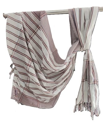 Dhaga Vishwas Ka Premium Handloom Stole White Brown