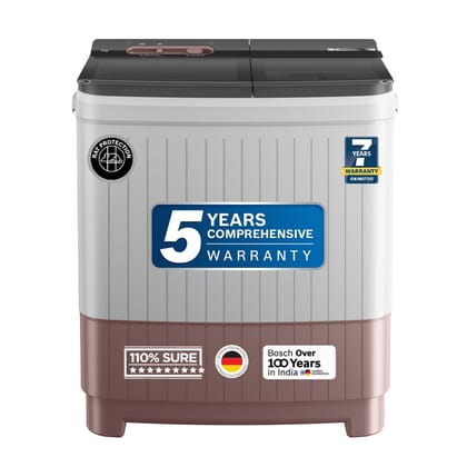 Bosch 9 kg 5 Star Semi-Automatic Top Loading Washing Machine (2025 Model, WJP904C0IN, 3 Wash Programs, Anti-Rust Body, 1300 RPM Spin Speed, Wine, 2 Years Comprehensive Warranty) Bosch 9 kg 5 Star Semi-Automatic Top Loading Washing Machine (2025 Model, WJ