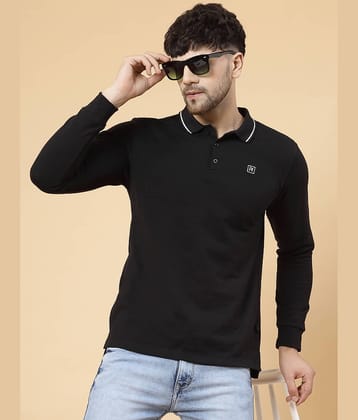 Rigo Pack of 1 Cotton Slim Fit Solid Full Sleeves Men's Polo T Shirt ( Wine )