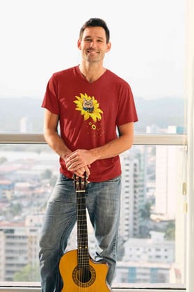 V Neck T-Shirt (men) - A Meowment Of Sunshine (5 Colours)