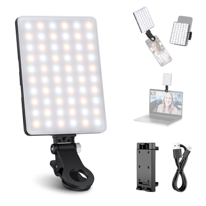 Neewer LED Video Conference Light Kit with Clip & Phone Holder for iPhone/Tablet/Laptop, Dimmable CRI 95+ with 3 Light Modes, Built-in 2000mAh Battery for Zoom Calls/Remote Working/Live Stream/Selfies Neewer LED Video Conference Light Kit with Clip & Pho