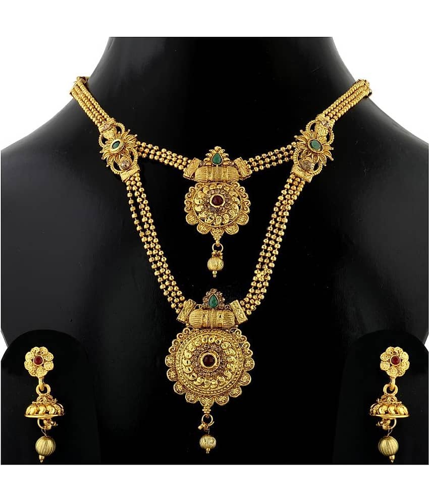 Silver Shine Alloy Golden Contemporary Contemporary/Fashion Antique Necklaces Set