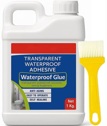 Crack Seal Glue 1 kg with Brush Transparent Waterproof Glue for Art and Craft School Projects
