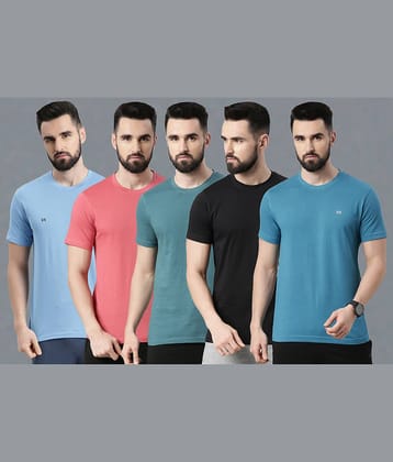 Force NXT Pack of 5 100% Cotton Regular Fit Men's T-Shirt ( Multicolor )