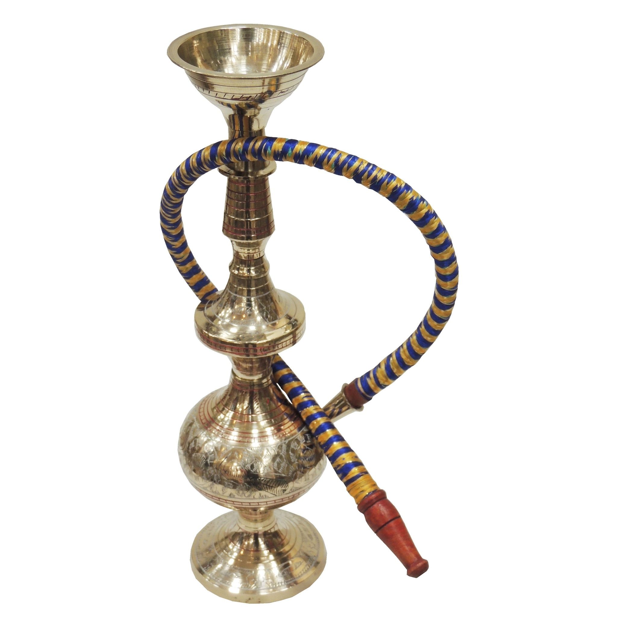 Brass Fancy Hookah | Decorative Hukka | Royal Smoking Showpiece, Height : 11 Inch (FMAS430 A)