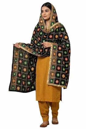 Heavy Mirror Work Dupatta For Women | Traditional Ethnic Handcrafted Embellished Dupatta | Elegant Designer Wedding Festival Accessory Chinon Silk | Lightweight Stylish Wrap 2.25 Meter