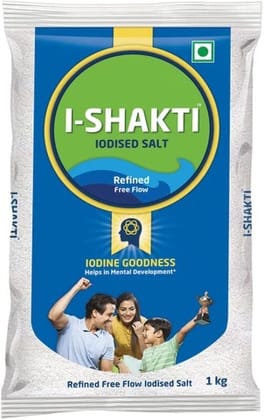 Tata I Shakti Salt Refined Free Flow Iodised Salt, 1 kg