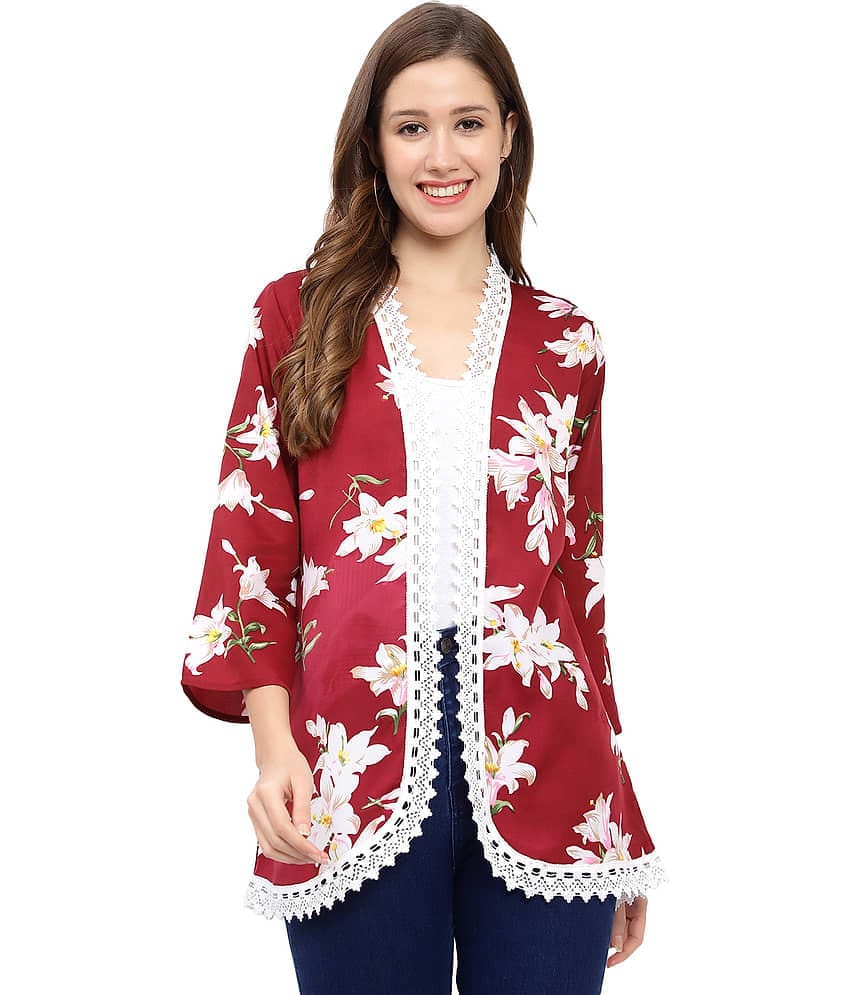 GALWIZ Crepe Shrugs - Maroon Single