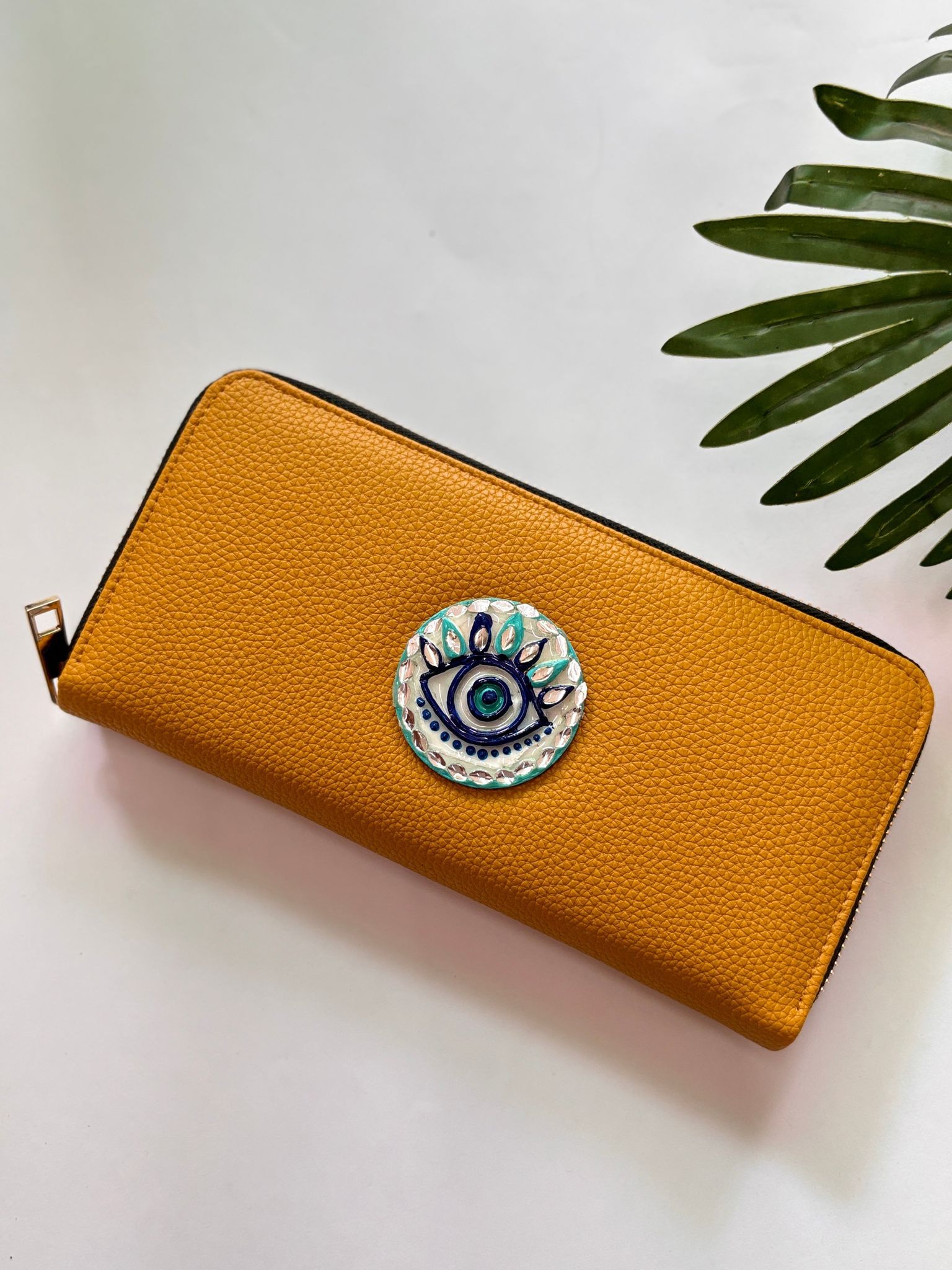 Evil eye Lippan art Handcrafted Wallet