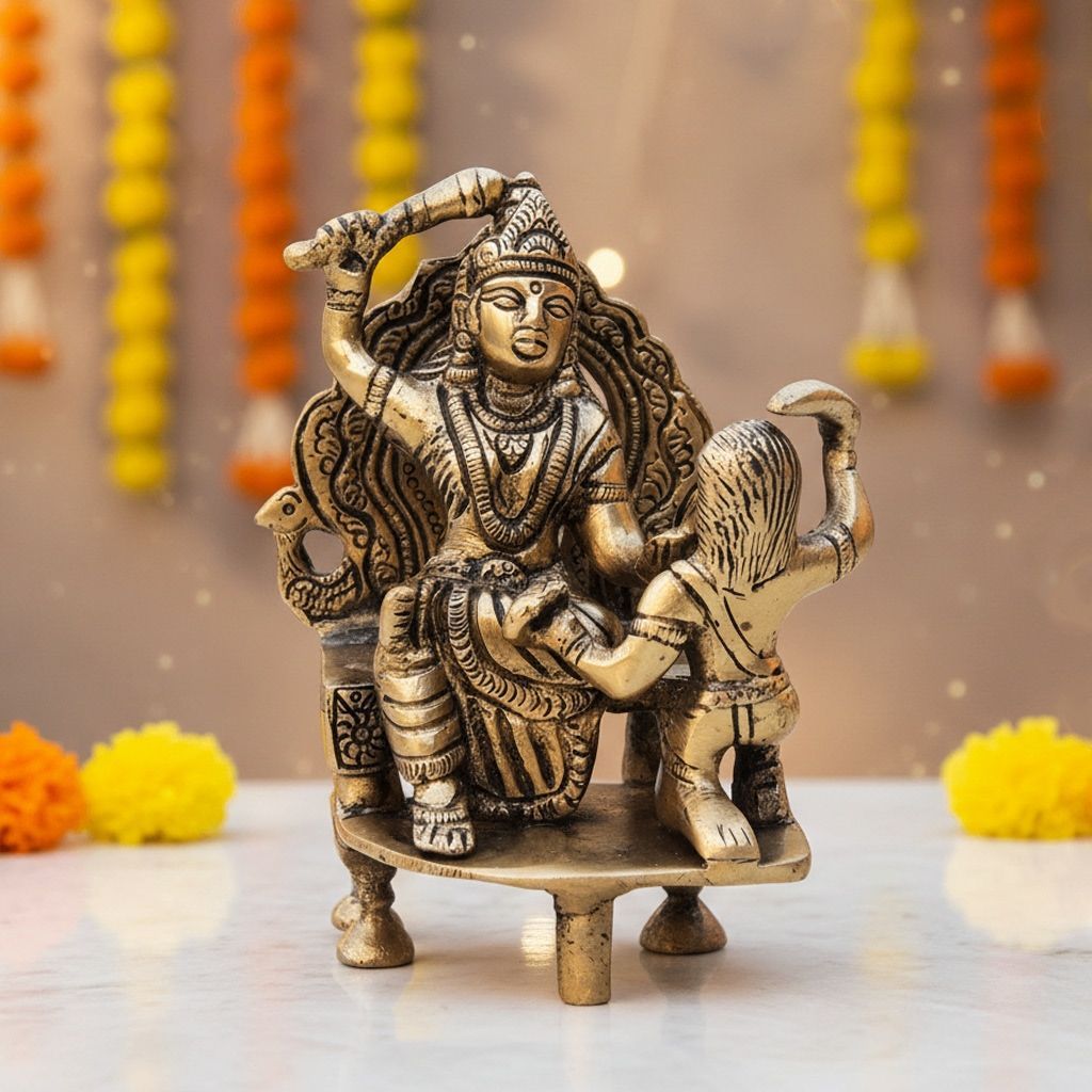 Brass Baglamukhi Devi Statue, Height : 5 Inch (BSMAS967 A)