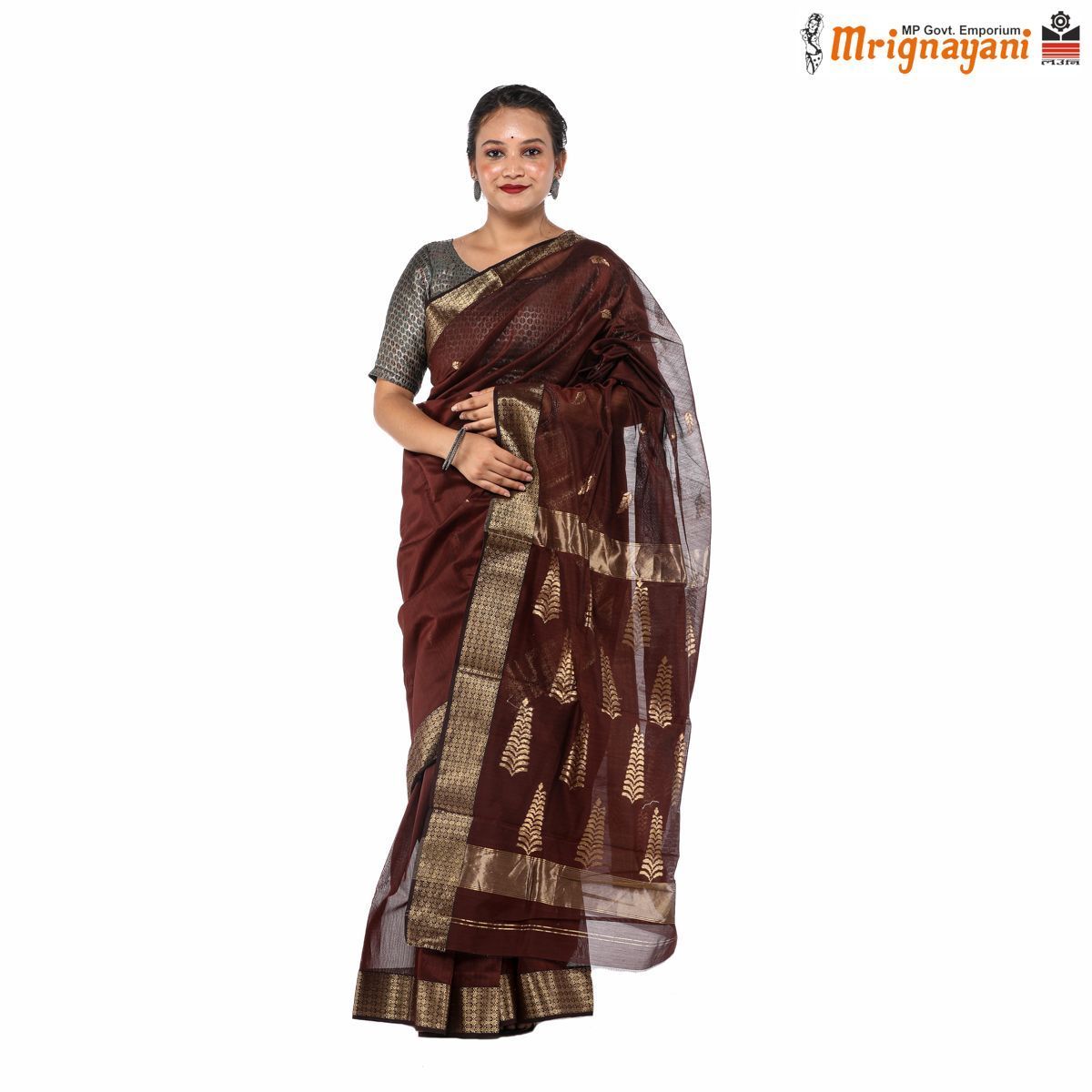 HANDLOOM MAHESHWARI SILK SAREE WITH BLOUSE (SKU - 3S0113030422, SAREE-1079)