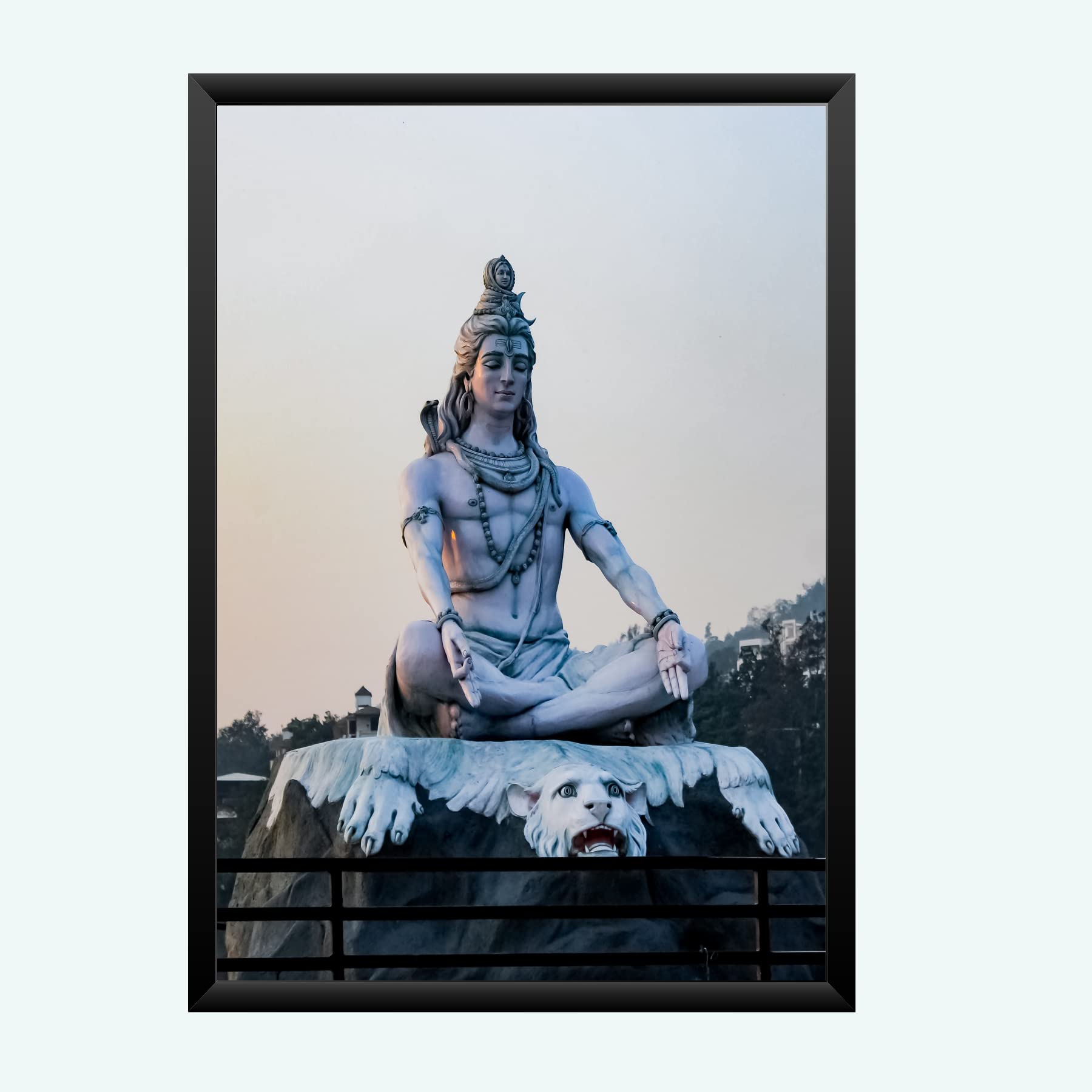 NOKKES Bhagwan Shiv Ji Wall Photo Frame For Puja And Wall Decoration Wall Photo Frame Size 8X12 Inch1