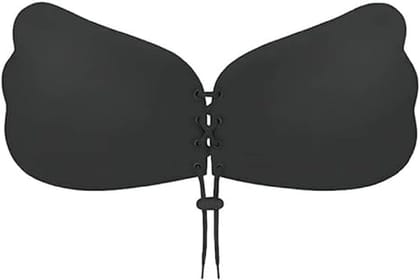 Push Up Adhesive Invisible Backless Bra, Pasty Magic Nipple Covers Strapless Bra, Lift Up Boobs for Girls & Women Beige (CUP-D)