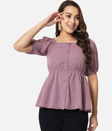 ALL WAYS YOU Women's Georgette Regular Top ( Purple )