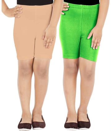 LULA Pack of 2 Girls Cotton Blend Cycling Shorts ( Multicolor )