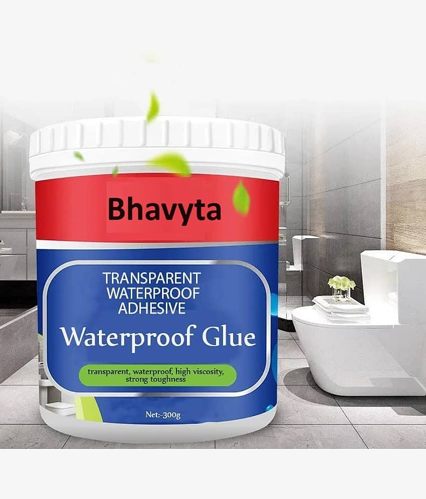 Crack Seal Glue 300gm with Brush Transparent Waterproof Glue for Roof Leakage Crack Seal Agent Roof Water Leakage Solution Water Proof Glue Transparent Glue Waterproofing for Pipe Wall Tiles
