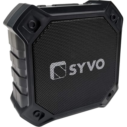 SYVO Sonix Bluetooth 5.0 Wireless IPX4 Super Bass, HD Sound, Aluminium Alloy Portable 3W Bluetooth Speaker with Mic (Black) Black