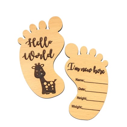 The Baby First Box Wooden Baby Name Announcement Sign, Birth Announcement Sign, Baby Milestone, Baby Phootshoot Prop, Baby Shower Gift, Baby Name Revealing Board - Baby Feet