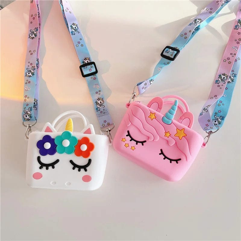 Cartoon Girls Silicone Crossbody Bag Kid Toddler Children Shoulder Handbag Holiday Travel Pocket Pack Coin Purse