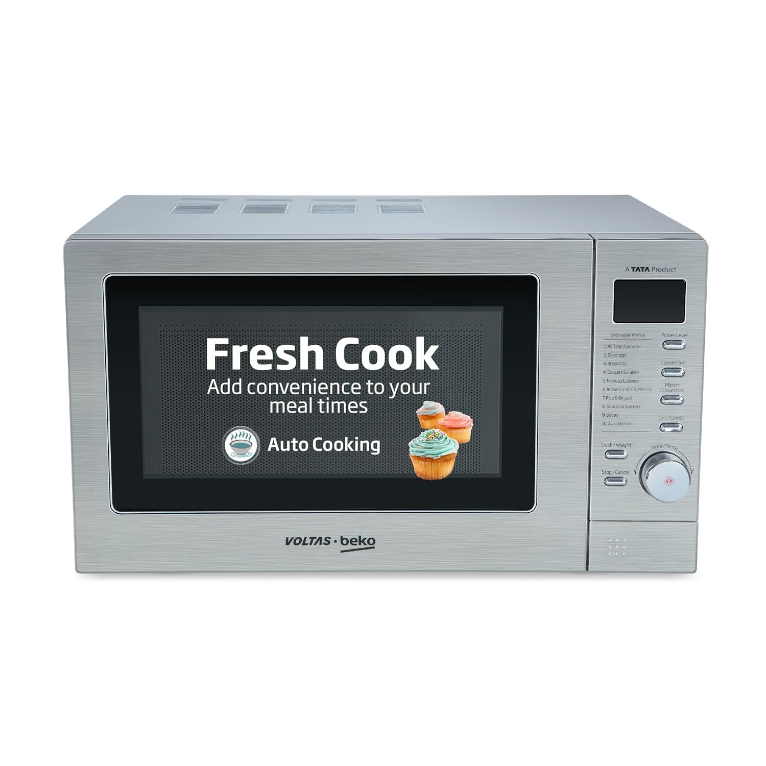 Voltas Beko 20 L Convection Microwave Oven, 10 power levels (MC20SD, Silver) Voltas Beko 20 L Convection Microwave Oven, 10 power levels (MC20SD, Silver) - Silver