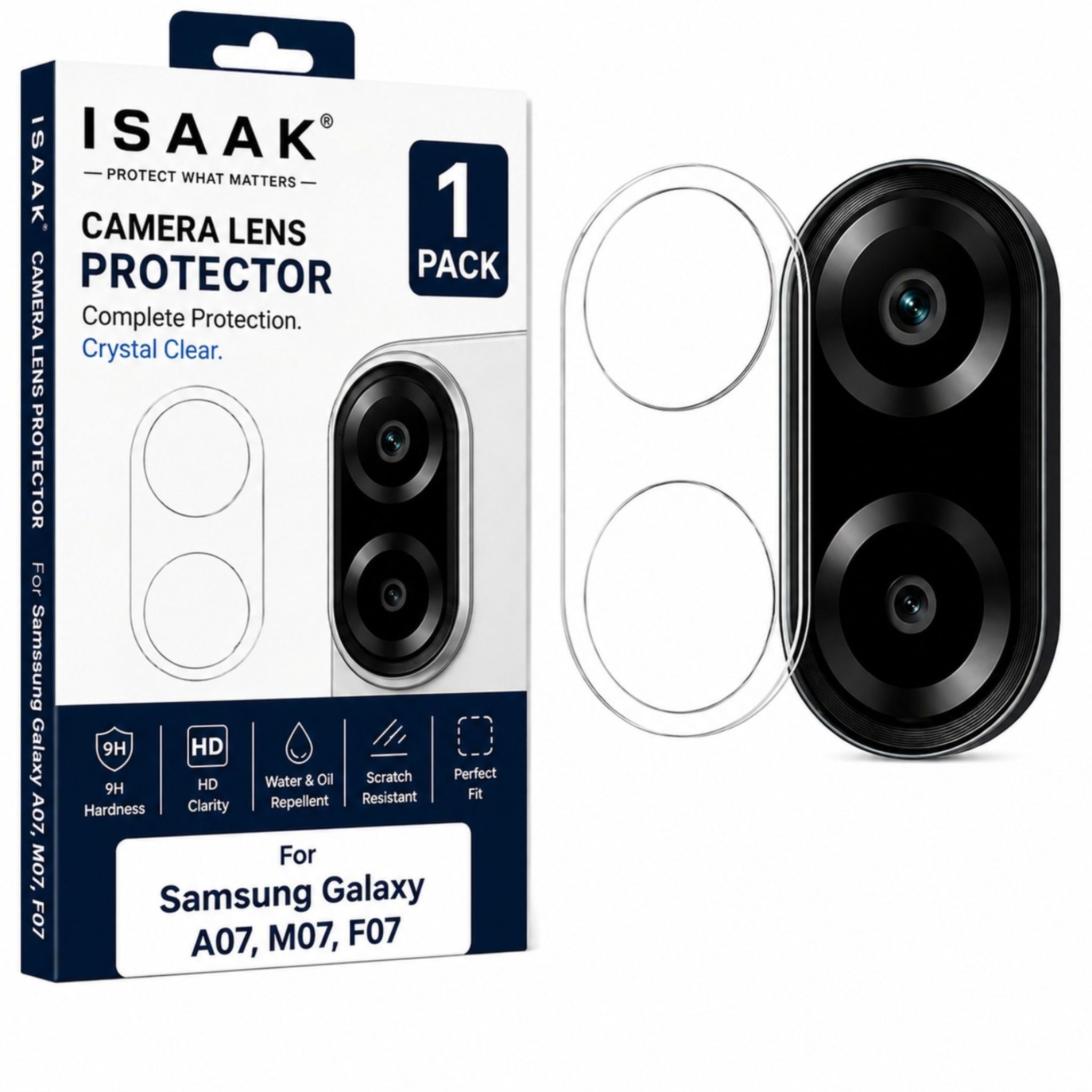 ISAAK Back Camera Lens Protector compatible for Samsung Galaxy A07/ Samsung Galaxy F07/ Samsung Galaxy M07 (Pack of 1)