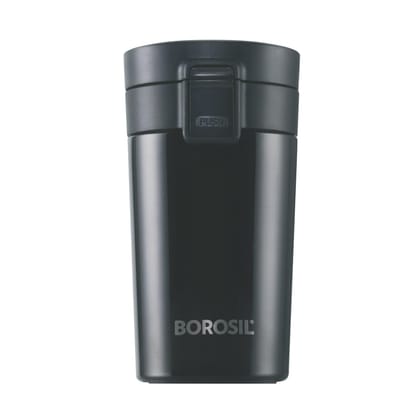 Borosil - Vacuum Insulated Hydra Coffeemate Stainless Steel Mug , Hot & Cold , 300ml , Black