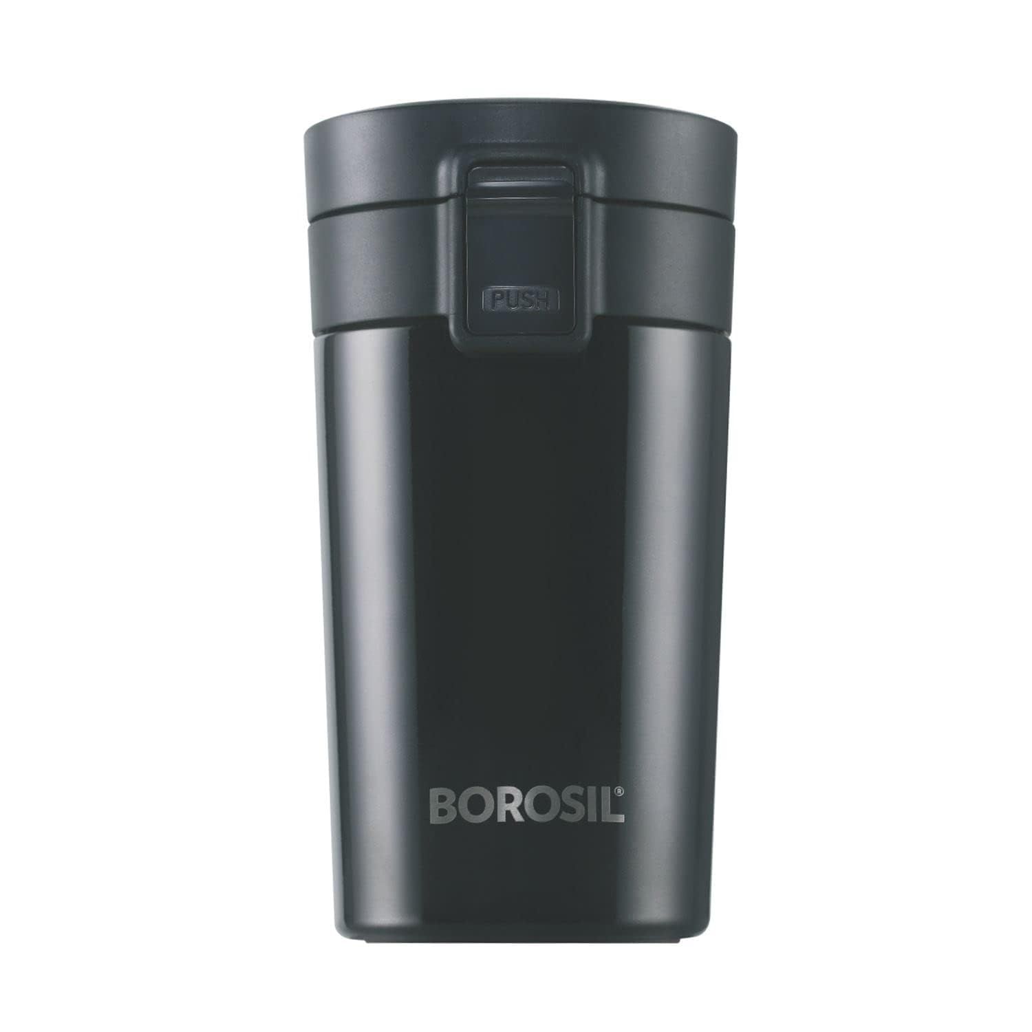 Borosil - Vacuum Insulated Hydra Coffeemate Stainless Steel Mug , Hot & Cold , 300ml , Black