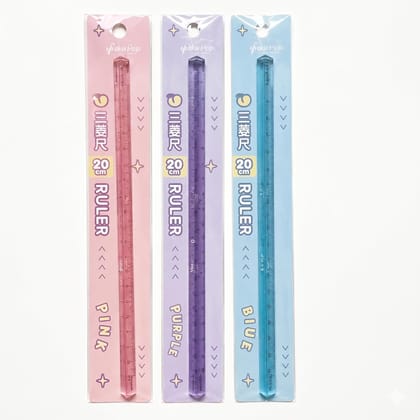 Delhi Deals Hub Multicolour Triangular Ruler 20 cm Pack of 3 Plastic Geometry Scale Set for School and Office
