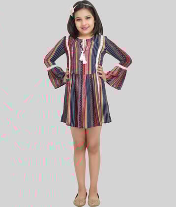 Being Naughty Rayon A-line Dress For Girls ( Pack of 1 , Multicolor )