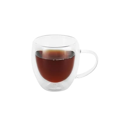 The Bean Co Roasters Double Wall Coffee Cup | Borosilicate Glass | Insulated Layer Cups |Perfect for Coffee and Tea (250 ML)