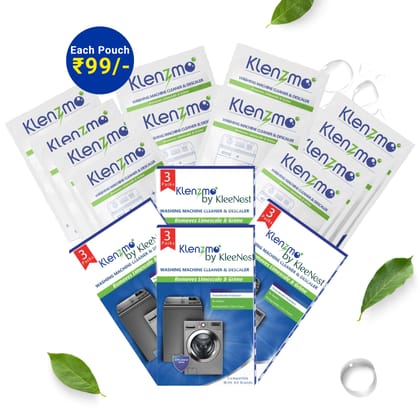 Washing Machine Cleaner & Descaler for Top Load and Front Load | Washing Machine Drum Cleaner - 12 Pouches