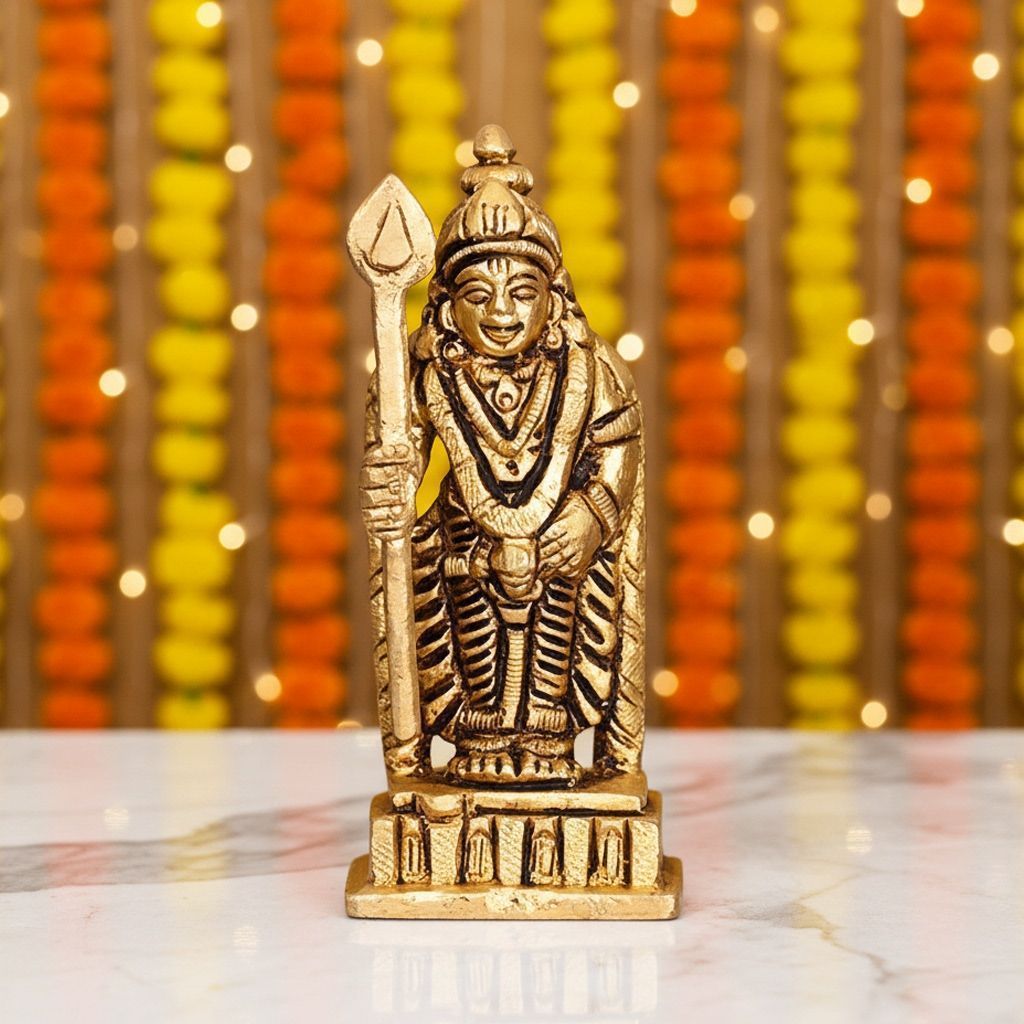 Brass Kartikeya God Idol Statue, Height : 3.2 Inch (BSMAS1473 D)
