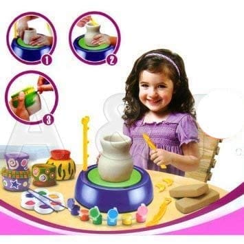 Pottery Wheel Battery Operated with Clay Learning and Education Toys Game Multicolor for Kids Boys and Girls Pottery Wheel Battery Operated with Clay Learning and Education Toys Game Multicolor for Kids Boys and Girls