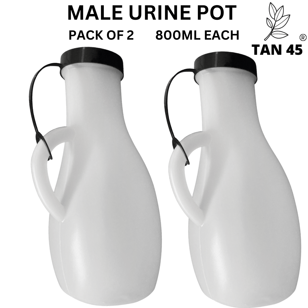Urine Pot for Men Toilet, Urinal Collector For Adults With Lid Pack Of 2 800ml Each