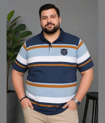 AUSTIVO Men Cotton Blend Regular Fit Striped Polo T Shirt ( Multicolor )