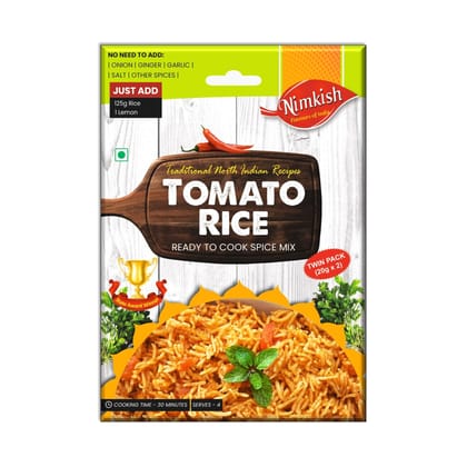 Nimkish Tomato Rice Ready to Cook Spice Mix | 40g | Onion Ginger Garlic Already in Mix | Himalayan Recipe Nimkish Tomato Rice Ready to Cook Spice Mix | 40g | Onion Ginger Garlic Already in Mix | Himalayan Recipe