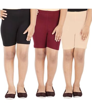 LULA Pack of 3 Girls Cotton Blend Cycling Shorts ( Multicolor )