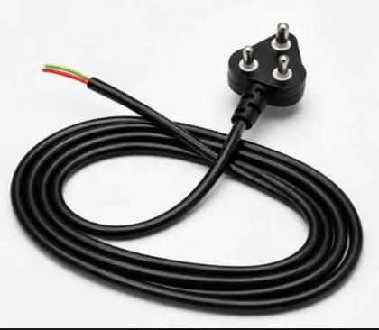Heavy Duty 3 Pin Power Cable With Premium Copper Core & Pvc Insulation With Open Wire Ends 250v and 1.5meter | Universal Power Cord for Tv, Computer, Monitor, Speaker, Printer & Home Appliances | Durable & Reliable Power Supply