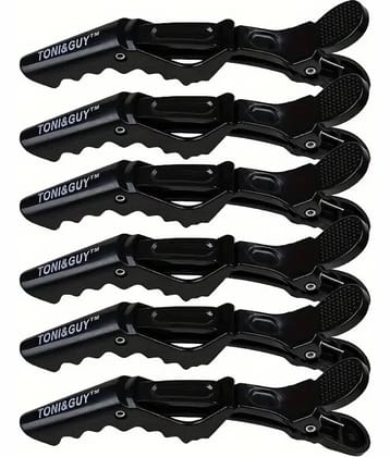 Lenon Black Unisex Hair Clip ( Pack of 6 )