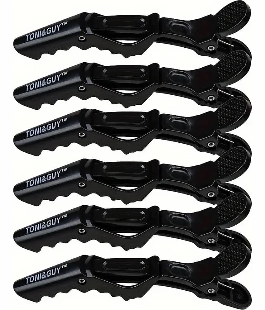 Lenon Black Unisex Hair Clip ( Pack of 6 )