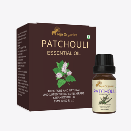 Patchouli Essential Oil 15ml | 100% Pure  & Natural |  Natural, earthy & musk perfume | Grounding and balancing aroma | Helps to reduce stress & anxiety | Skin care & Hair care | Massage, Diffuser, Bath, Inhalation, Aromatherapy | Skin care & Hair care.